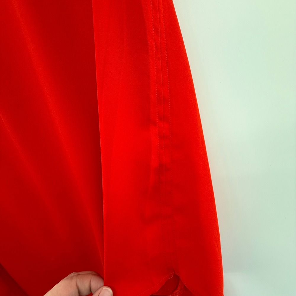 The Limited Red Blouse Size XXL Sheer Sleeve Work Top Career Holiday Blouse - Picture 6 of 6